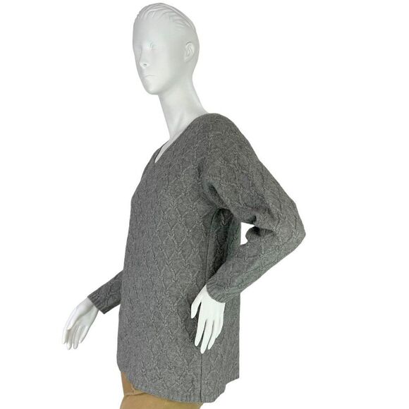 Jaeger 100% Cashmere Gray Pullover Sweater w/ Square Knot Texture, Size Small - Picture 5 of 12